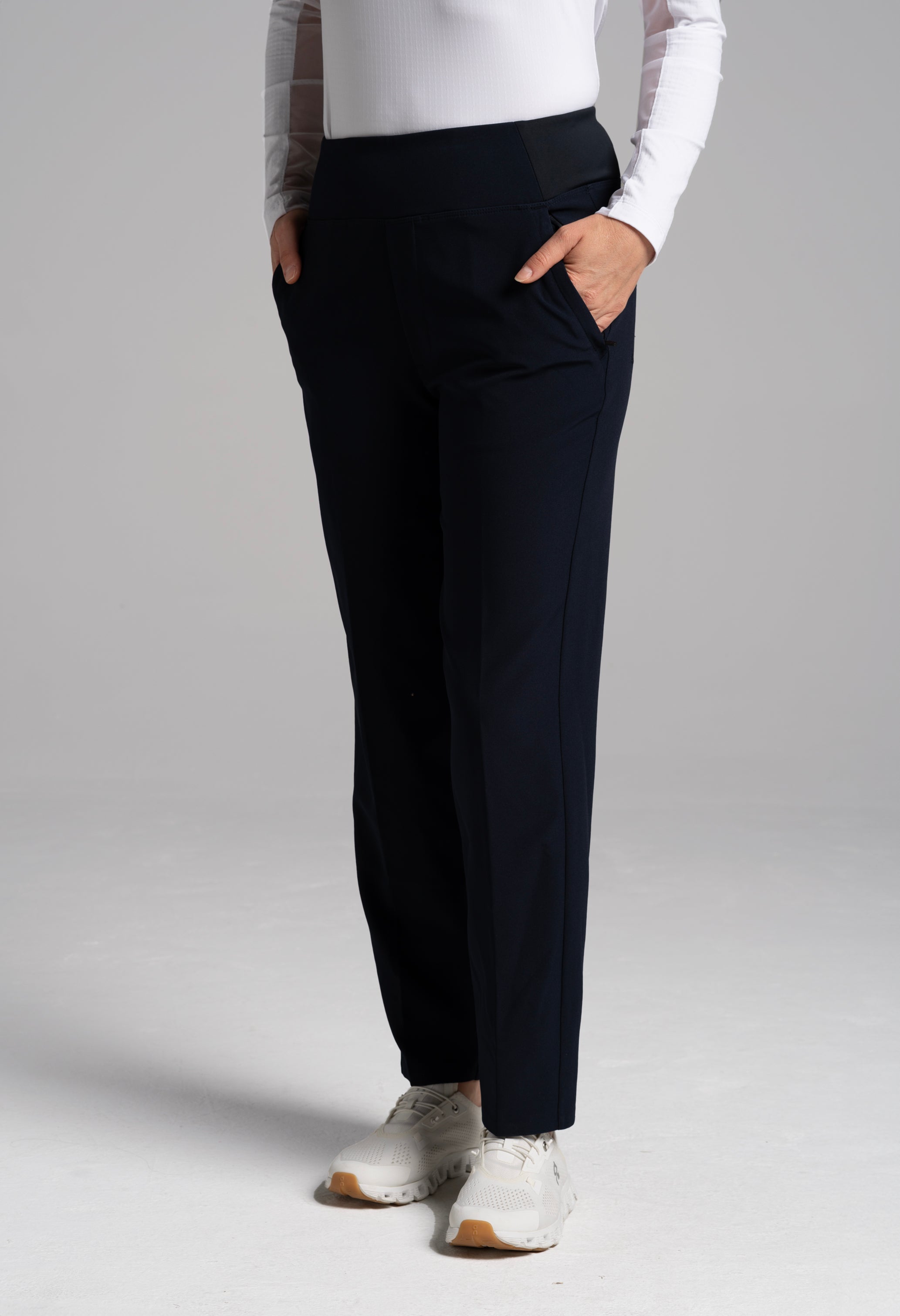 Solid Knit Ankle Pants - 70000